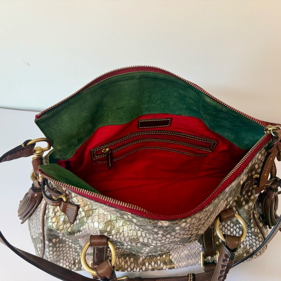 Dooney & Bourke Snake Multi Leather Satchel Crossbody Handbag - Picture 9 of 9